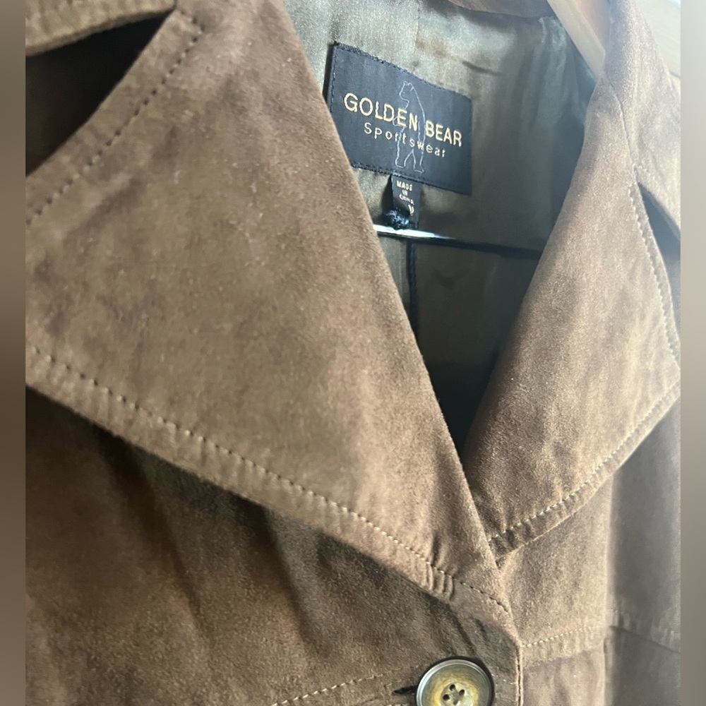 $895 NWT GOLDEN BEAR San Francisco Suede Leather Blazer Coat Brown Size Medium - Picture 3 of 11